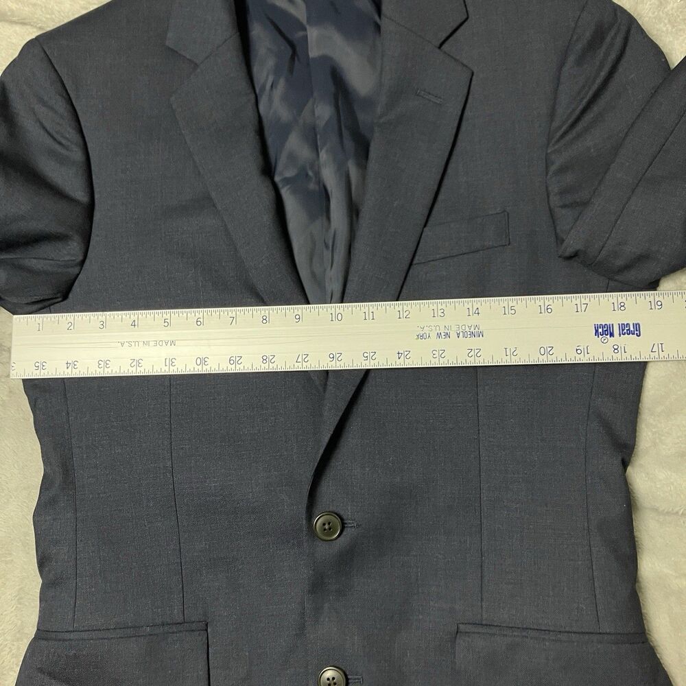 J Crew Suit Jacket Mens 36R Navy Worsted Wool Thompson Slim Fit Formal Blazer - Picture 8 of 16